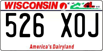 WI license plate 526XOJ
