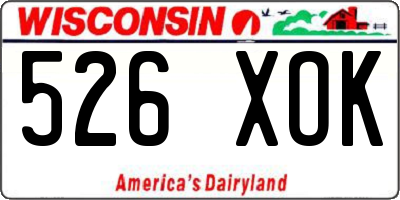 WI license plate 526XOK