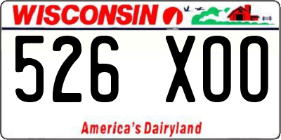WI license plate 526XOO
