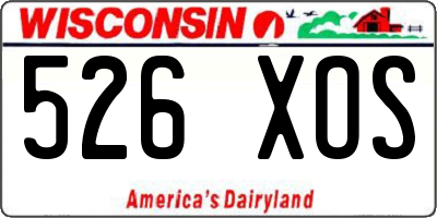 WI license plate 526XOS