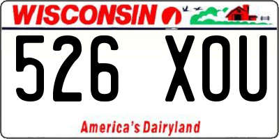 WI license plate 526XOU