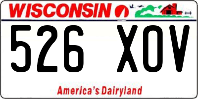 WI license plate 526XOV