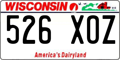 WI license plate 526XOZ