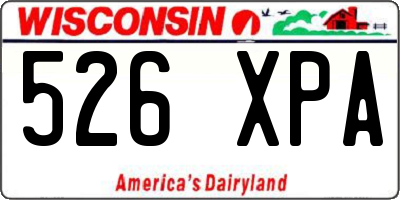 WI license plate 526XPA