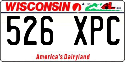 WI license plate 526XPC