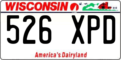 WI license plate 526XPD