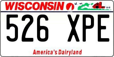 WI license plate 526XPE