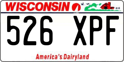 WI license plate 526XPF