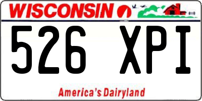 WI license plate 526XPI