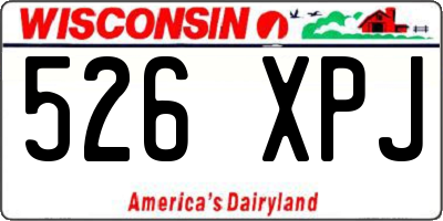 WI license plate 526XPJ