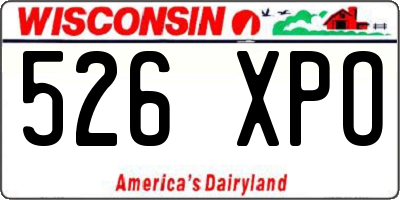 WI license plate 526XPO