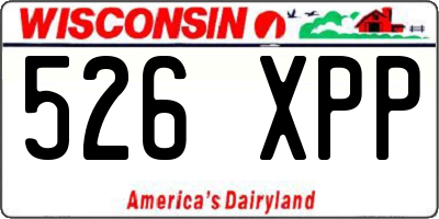 WI license plate 526XPP