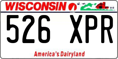 WI license plate 526XPR