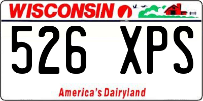WI license plate 526XPS