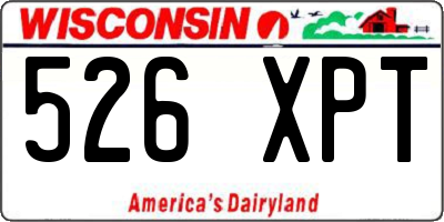 WI license plate 526XPT