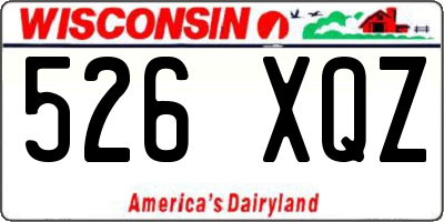WI license plate 526XQZ