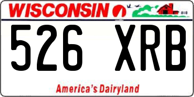 WI license plate 526XRB
