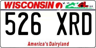 WI license plate 526XRD