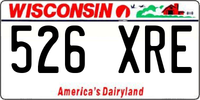 WI license plate 526XRE