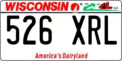 WI license plate 526XRL