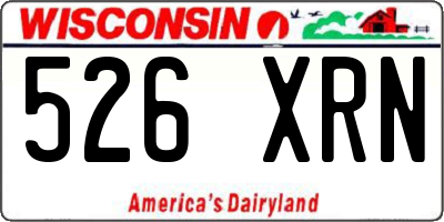 WI license plate 526XRN