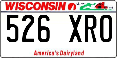 WI license plate 526XRO