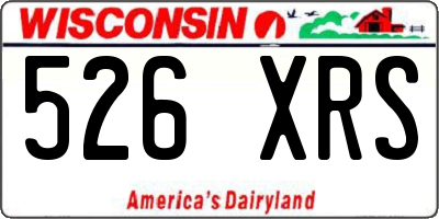 WI license plate 526XRS