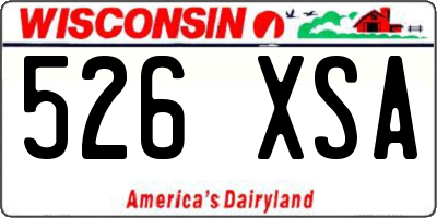 WI license plate 526XSA