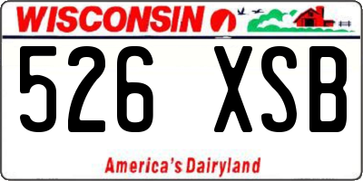 WI license plate 526XSB