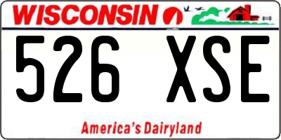 WI license plate 526XSE