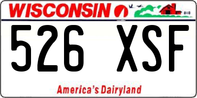 WI license plate 526XSF
