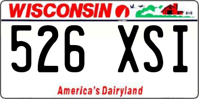 WI license plate 526XSI