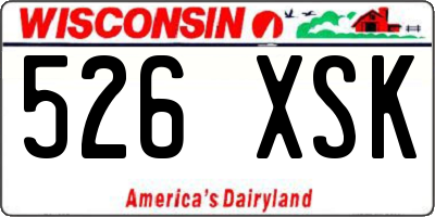 WI license plate 526XSK