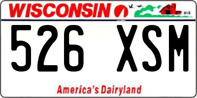 WI license plate 526XSM