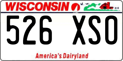 WI license plate 526XSO