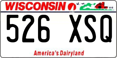 WI license plate 526XSQ
