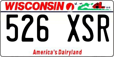 WI license plate 526XSR