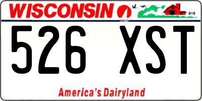 WI license plate 526XST