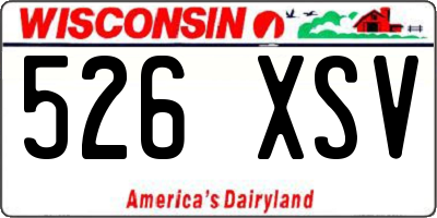 WI license plate 526XSV