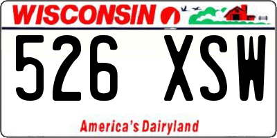 WI license plate 526XSW