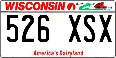 WI license plate 526XSX