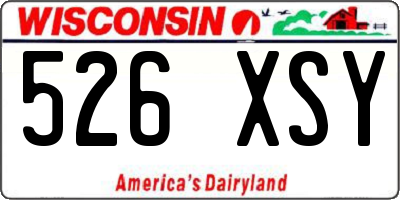 WI license plate 526XSY