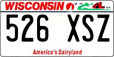 WI license plate 526XSZ
