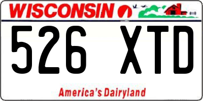 WI license plate 526XTD