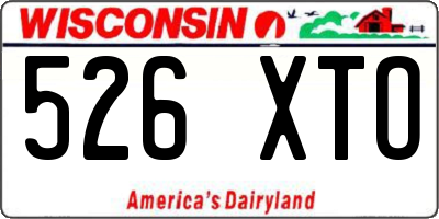 WI license plate 526XTO