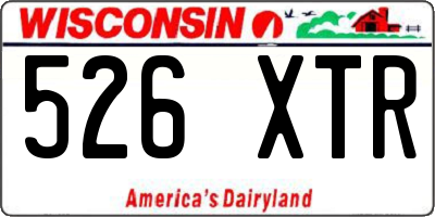 WI license plate 526XTR