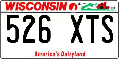 WI license plate 526XTS