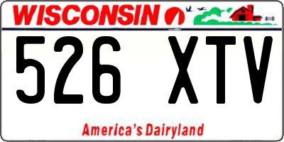WI license plate 526XTV
