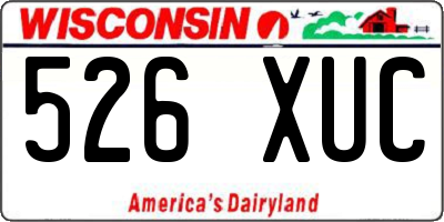 WI license plate 526XUC