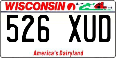 WI license plate 526XUD